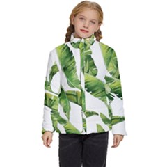 Sheets Tropical Plant Palm Summer Exotic Kids  Puffer Bubble Jacket Coat by artworkshop