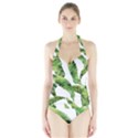 Sheets Tropical Plant Palm Summer Exotic Halter Swimsuit View1