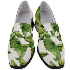 Sheets Tropical Plant Palm Summer Exotic Women s Chunky Heel Loafers by artworkshop