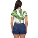 Sheets Tropical Plant Palm Summer Exotic Side Button Cropped Tee View4