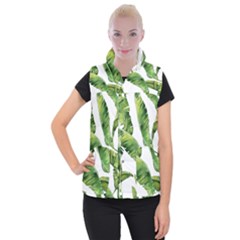 Sheets Tropical Plant Palm Summer Exotic Women s Button Up Vest by artworkshop