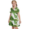 Sheets Tropical Plant Palm Summer Exotic Kids  Short Sleeve Tiered Mini Dress View2