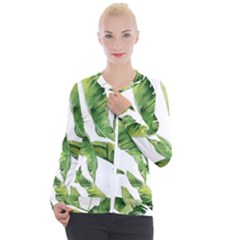 Sheets Tropical Plant Palm Summer Exotic Casual Zip Up Jacket by artworkshop