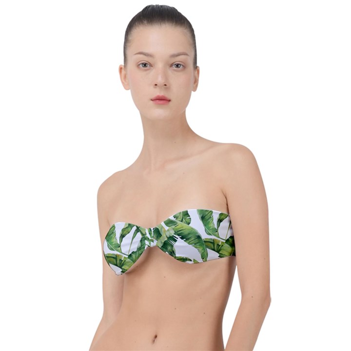 Sheets Tropical Plant Palm Summer Exotic Classic Bandeau Bikini Top 