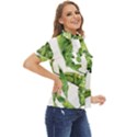 Sheets Tropical Plant Palm Summer Exotic Women s Short Sleeve Double Pocket Shirt View2