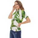 Sheets Tropical Plant Palm Summer Exotic Women s Short Sleeve Double Pocket Shirt View3