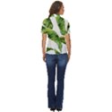 Sheets Tropical Plant Palm Summer Exotic Women s Short Sleeve Double Pocket Shirt View4