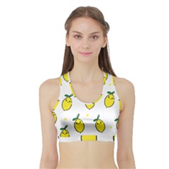 Pattern Lemon Texture Sports Bra With Border by artworkshop