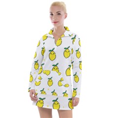 Pattern Lemon Texture Women s Long Sleeve Casual Dress by artworkshop