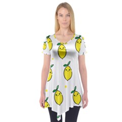 Pattern Lemon Texture Short Sleeve Tunic  by artworkshop