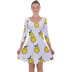 Pattern Lemon Texture Quarter Sleeve Skater Dress by artworkshop