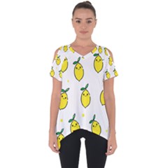 Pattern Lemon Texture Cut Out Side Drop Tee by artworkshop