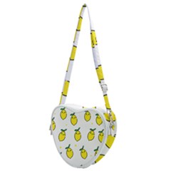 Pattern Lemon Texture Heart Shoulder Bag by artworkshop