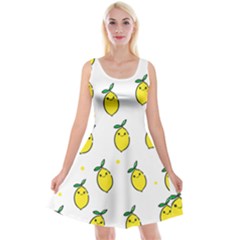 Pattern Lemon Texture Reversible Velvet Sleeveless Dress by artworkshop