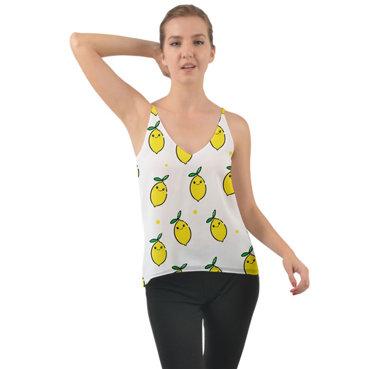 Pattern Lemon Texture Chiffon Cami