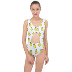 Pattern Lemon Texture Center Cut Out Swimsuit by artworkshop