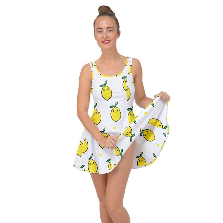 Pattern Lemon Texture Inside Out Casual Dress