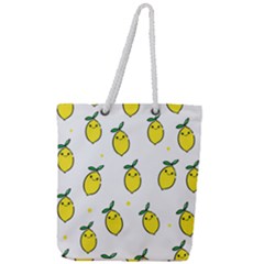 Pattern Lemon Texture Full Print Rope Handle Tote (large) by artworkshop