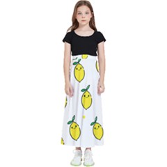 Pattern Lemon Texture Kids  Flared Maxi Skirt by artworkshop