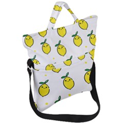 Pattern Lemon Texture Fold Over Handle Tote Bag by artworkshop