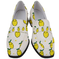 Pattern Lemon Texture Women s Chunky Heel Loafers by artworkshop