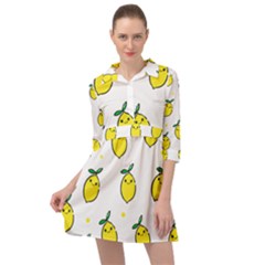 Pattern Lemon Texture Mini Skater Shirt Dress by artworkshop