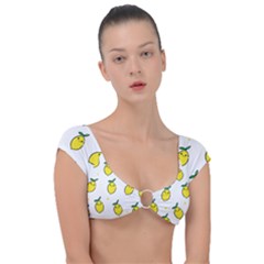 Pattern Lemon Texture Cap Sleeve Ring Bikini Top by artworkshop