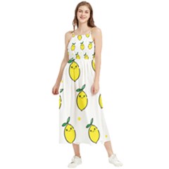 Pattern Lemon Texture Boho Sleeveless Summer Dress by artworkshop