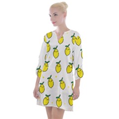 Pattern Lemon Texture Open Neck Shift Dress by artworkshop