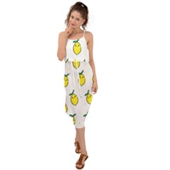 Pattern Lemon Texture Waist Tie Cover Up Chiffon Dress by artworkshop