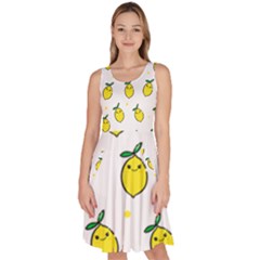 Pattern Lemon Texture Knee Length Skater Dress With Pockets by artworkshop