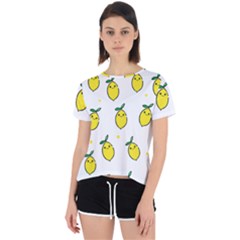 Pattern Lemon Texture Open Back Sport Tee by artworkshop