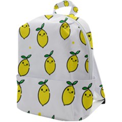 Pattern Lemon Texture Zip Up Backpack by artworkshop