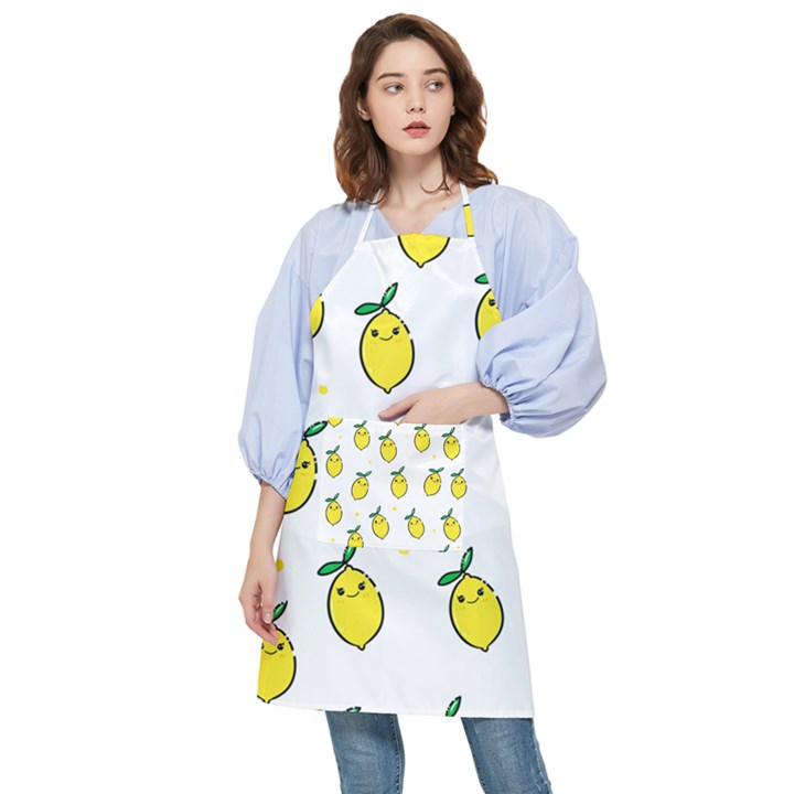 Pattern Lemon Texture Pocket Apron