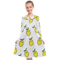 Pattern Lemon Texture Kids  Midi Sailor Dress by artworkshop