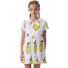 Pattern Lemon Texture Kids  Asymmetric Collar Dress by artworkshop