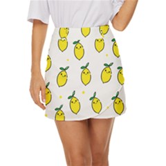 Pattern Lemon Texture Mini Front Wrap Skirt by artworkshop