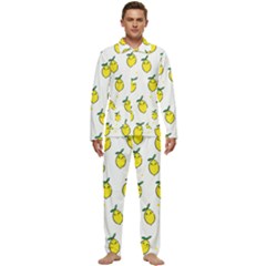 Pattern Lemon Texture Men s Long Sleeve Velvet Pocket Pajamas Set