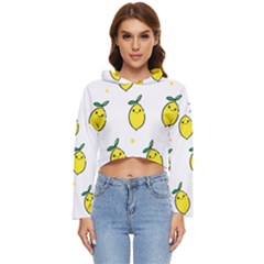 Pattern Lemon Texture Women s Lightweight Cropped Hoodie