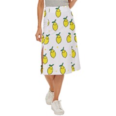 Pattern Lemon Texture Midi Panel Skirt