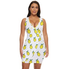 Pattern Lemon Texture Draped Bodycon Dress