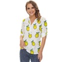 Pattern Lemon Texture Zip Up Long Sleeve Blouse View2