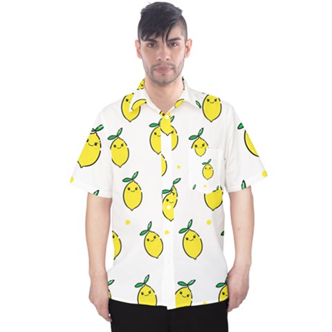 Pattern Lemon Texture Men s Hawaii Shirt by artworkshop