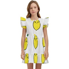 Pattern Lemon Texture Kids  Winged Sleeve Dress by artworkshop