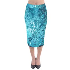 Bubbles Water Bub Velvet Midi Pencil Skirt by artworkshop