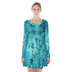 Bubbles Water Bub Long Sleeve Velvet V-neck Dress by artworkshop