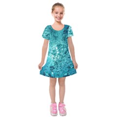 Bubbles Water Bub Kids  Short Sleeve Velvet Dress by artworkshop