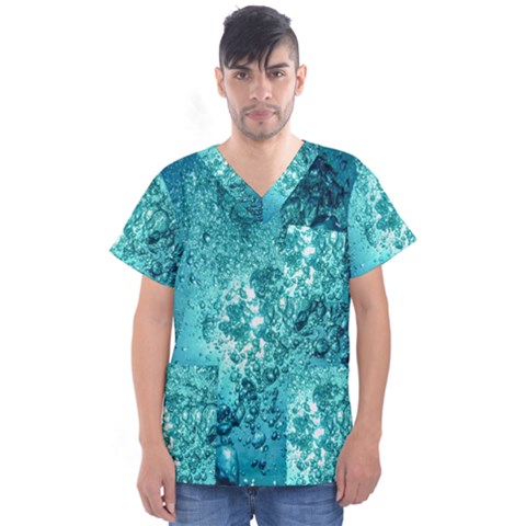 Bubbles Water Bub Men s V-neck Scrub Top by artworkshop