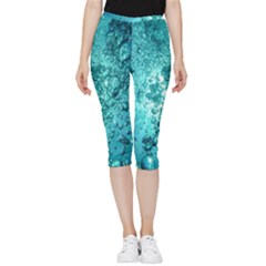 Bubbles Water Bub Inside Out Lightweight Velour Capri Leggings  by artworkshop