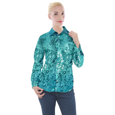 Bubbles Water Bub Women s Long Sleeve Pocket Shirt by artworkshop